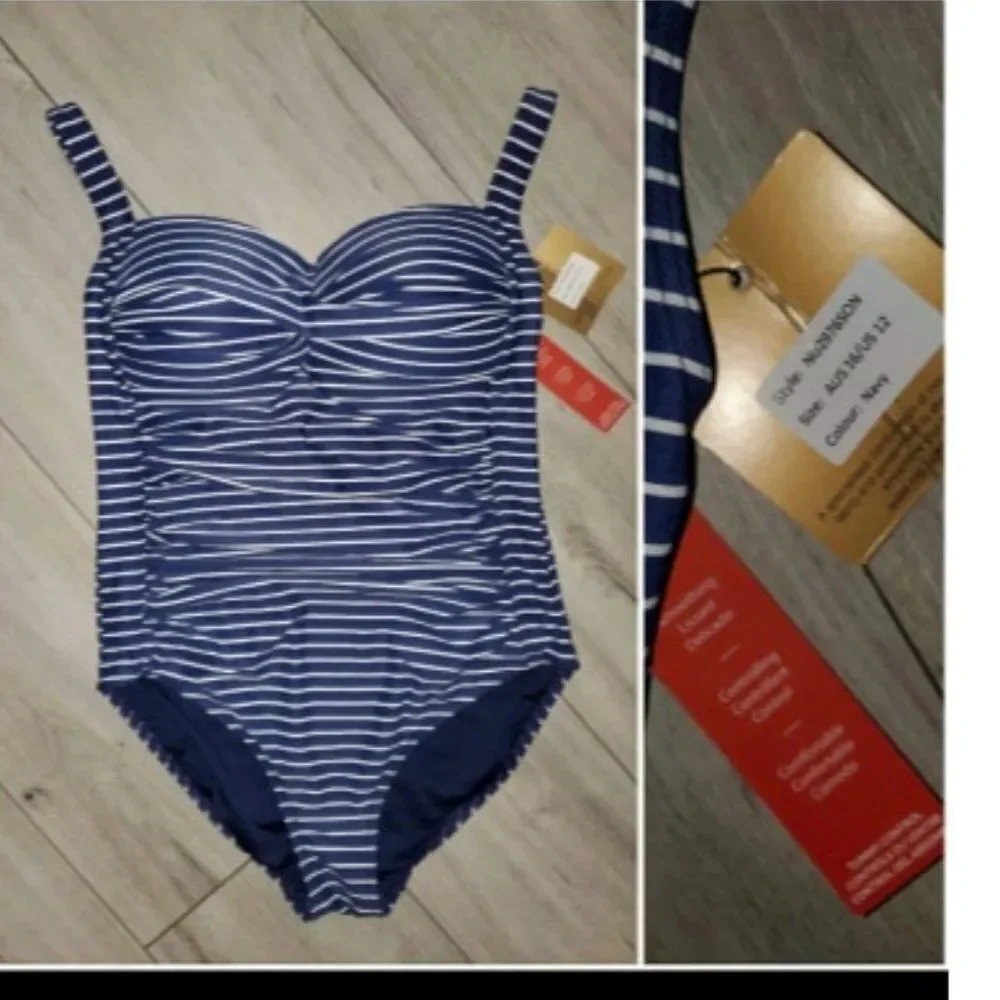 Nip Tuck Navy Rope Twist Front 1 Piece Swimsuit 6